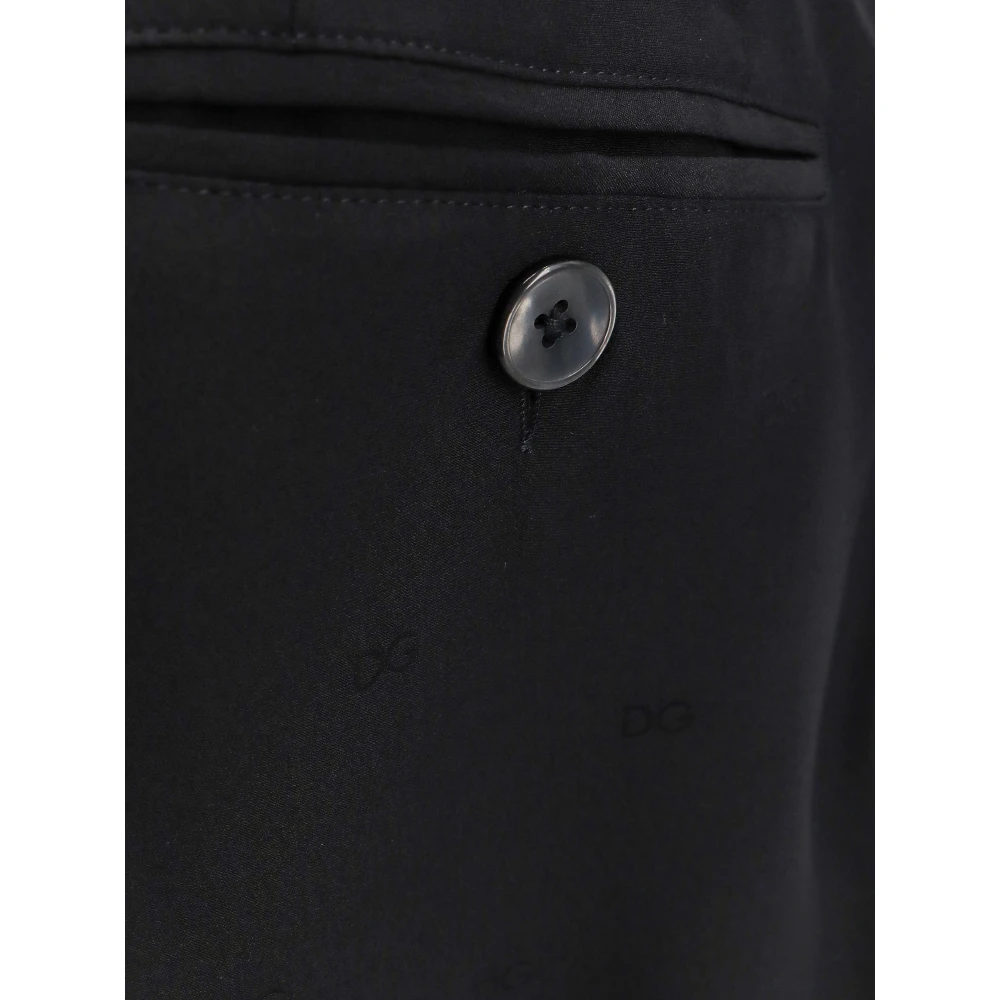 Dolce & Gabbana Zijden broek met monogram Black Heren