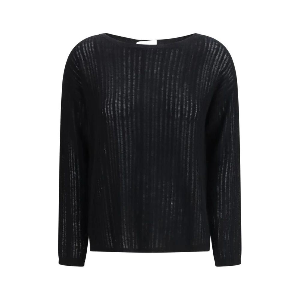 Allude Women's Black Cashmere Knitwear, M, Crew-Neck Jumper