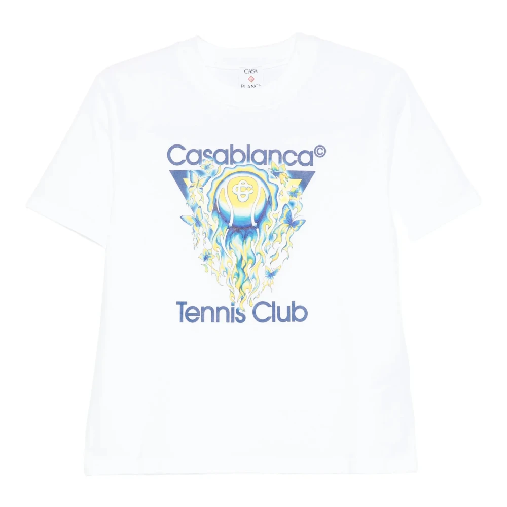 Casablanca Women's White Logo Print T-Shirt - T-Shirts - M - Tops