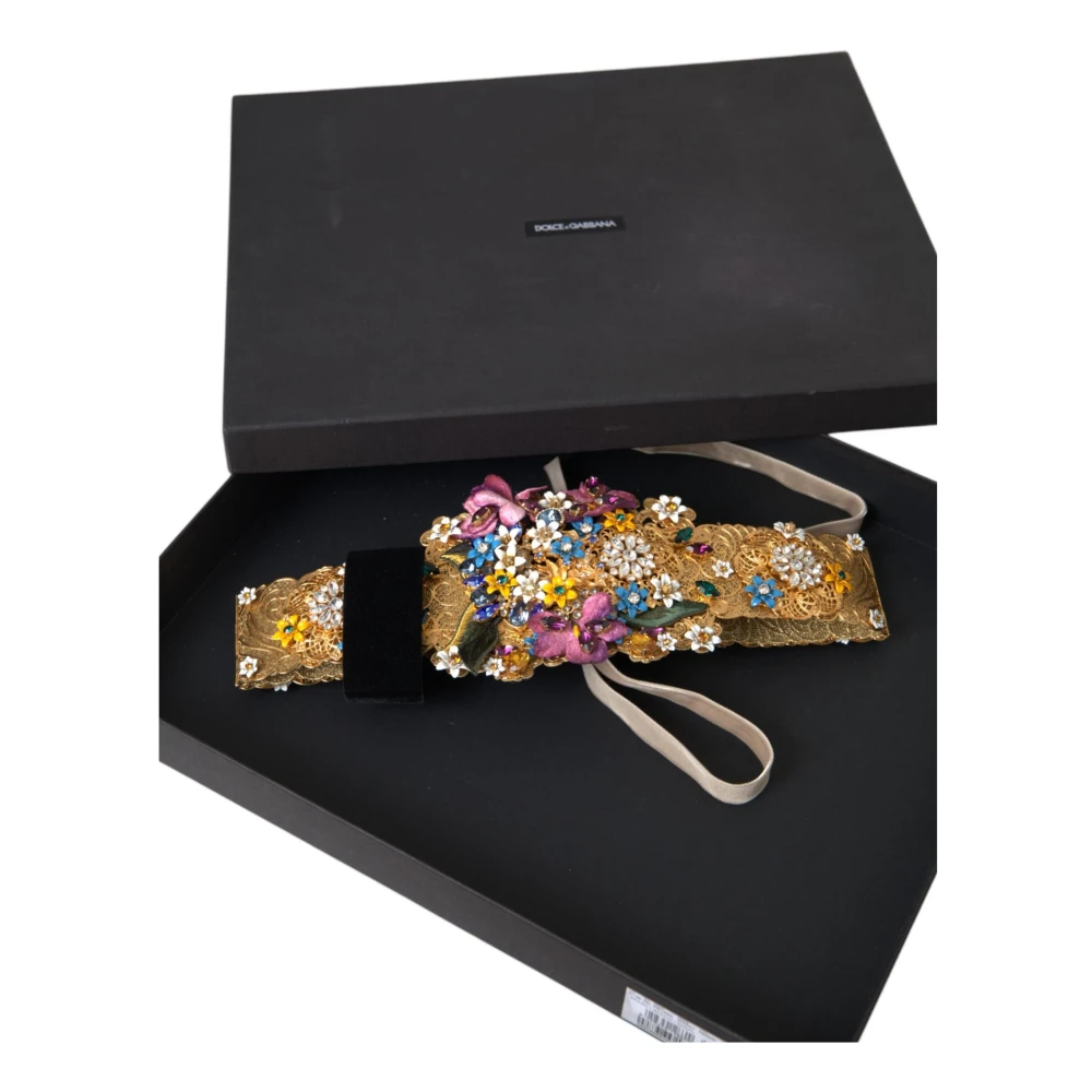 Dolce & Gabbana Bloemkristal versierde brede taille riem Multicolor Dames