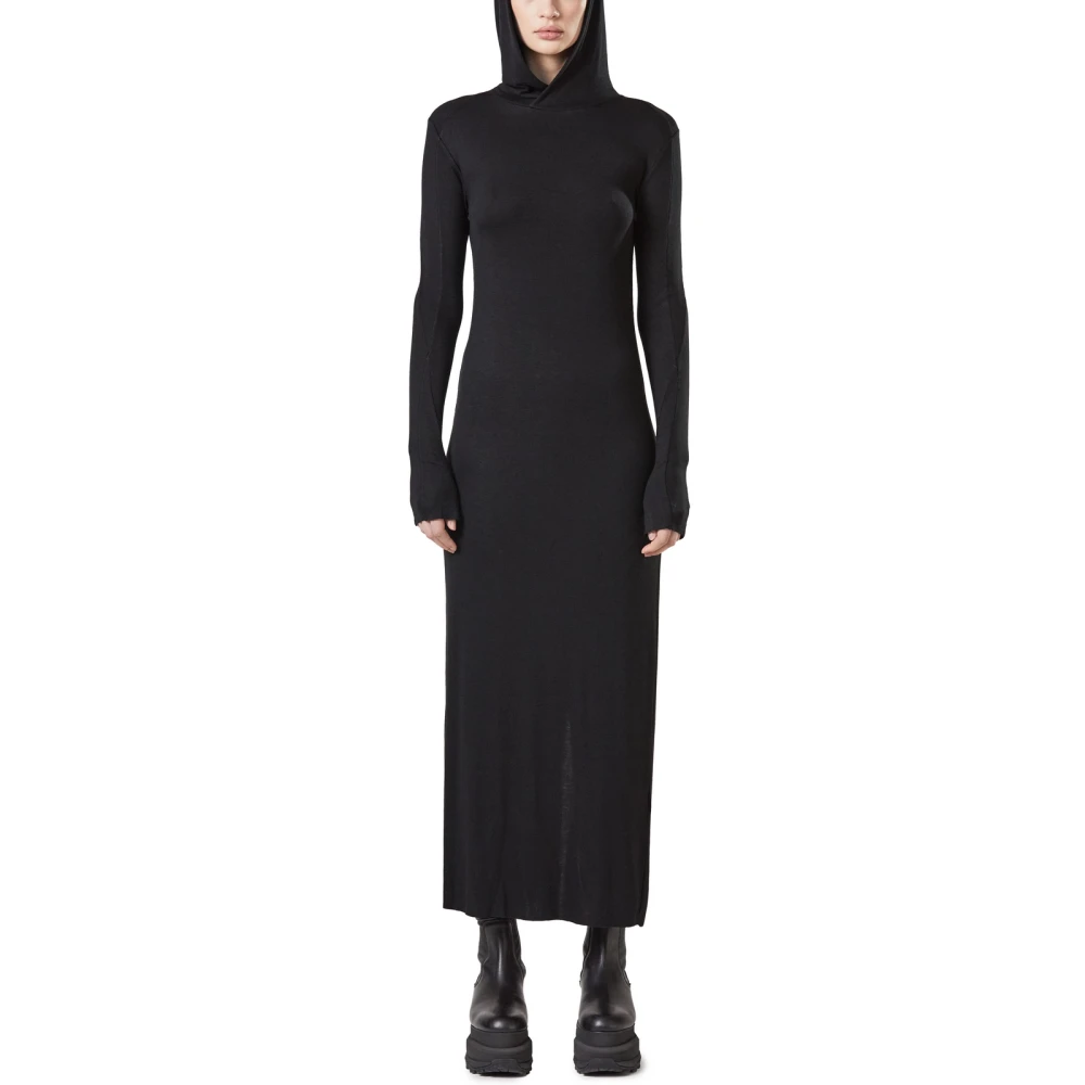 Thom Krom Hooded Maxi Jurk Black Dames