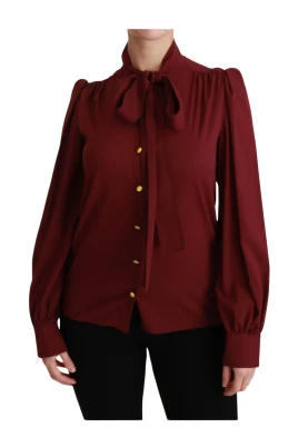 Scarf Neck Polo Blouse