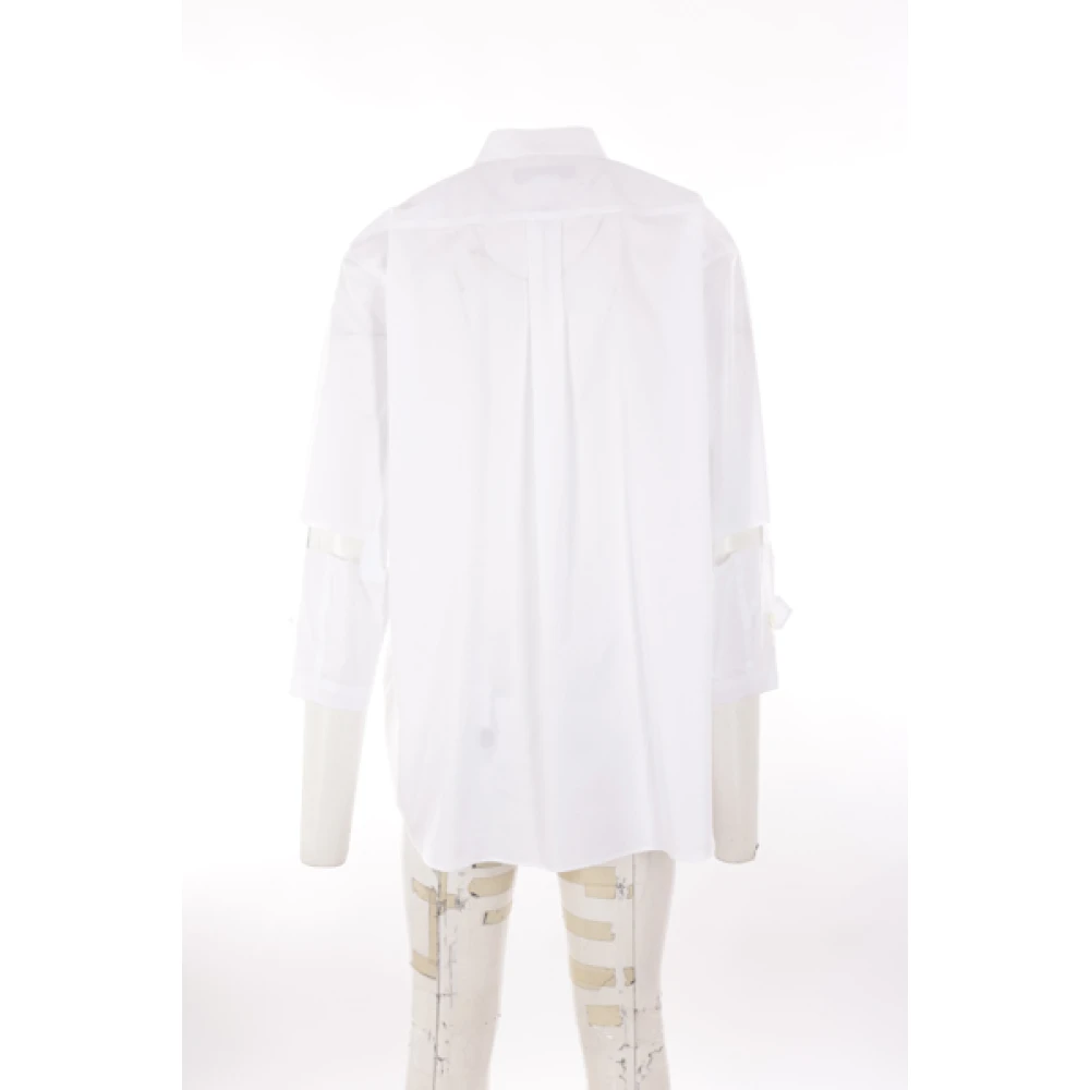 Comme des Garçons Witte Katoenen Shirt met Cut-Out Mouwen White Heren