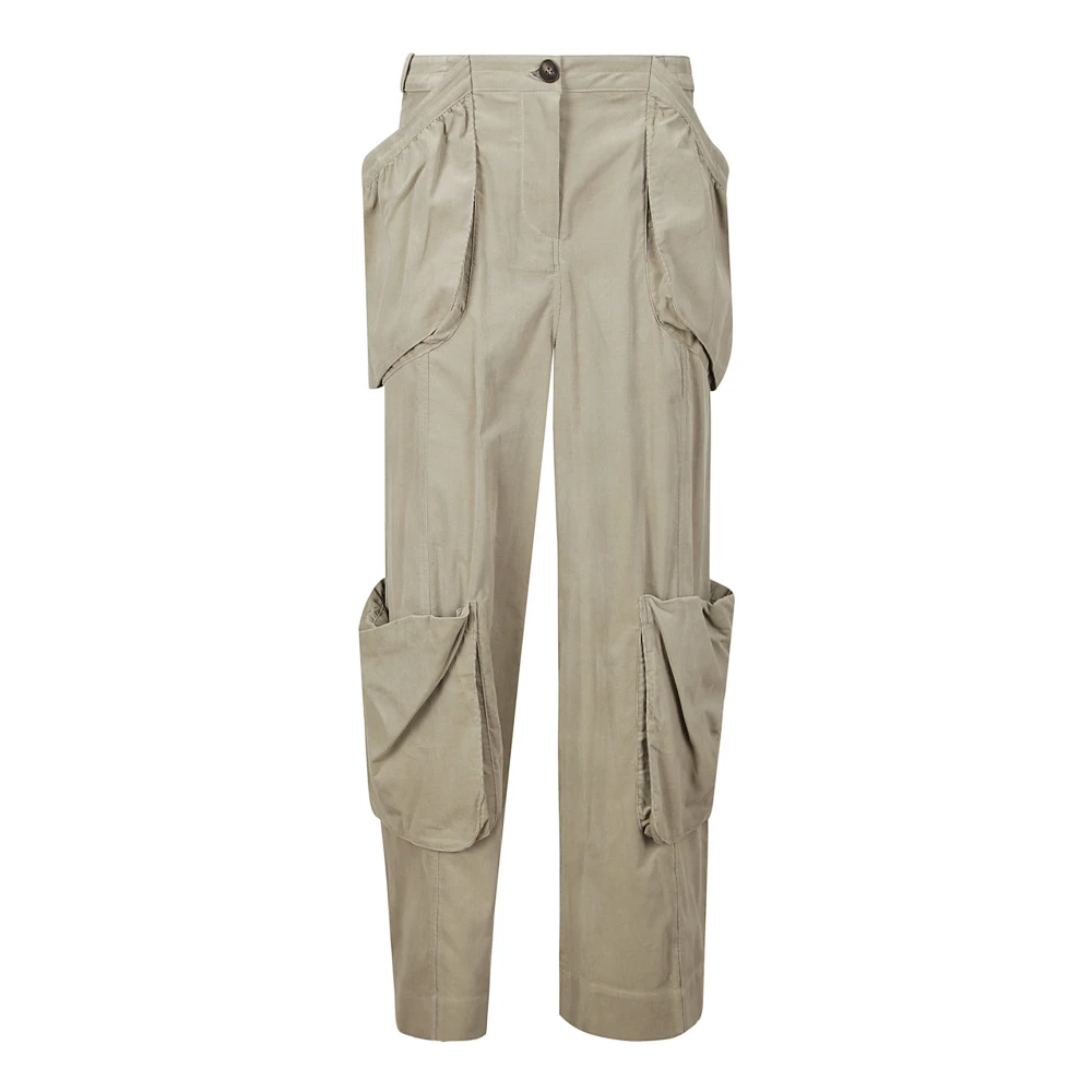 LOW Classic Fluwelen Broek met Grote Zakken Beige Dames