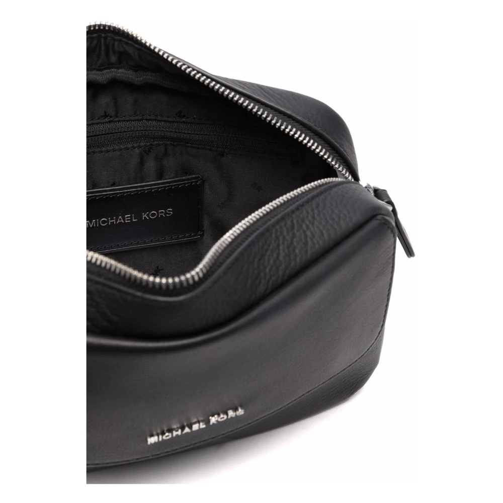 Michael Kors Casual Messenger Tas in Zwart Leer Black Heren