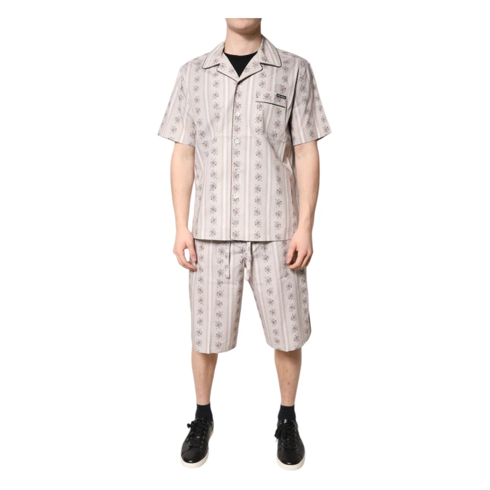 Dolce & Gabbana Mannelijk Beige Nachtkleding Heren, S, Katoen, Pyjamaset