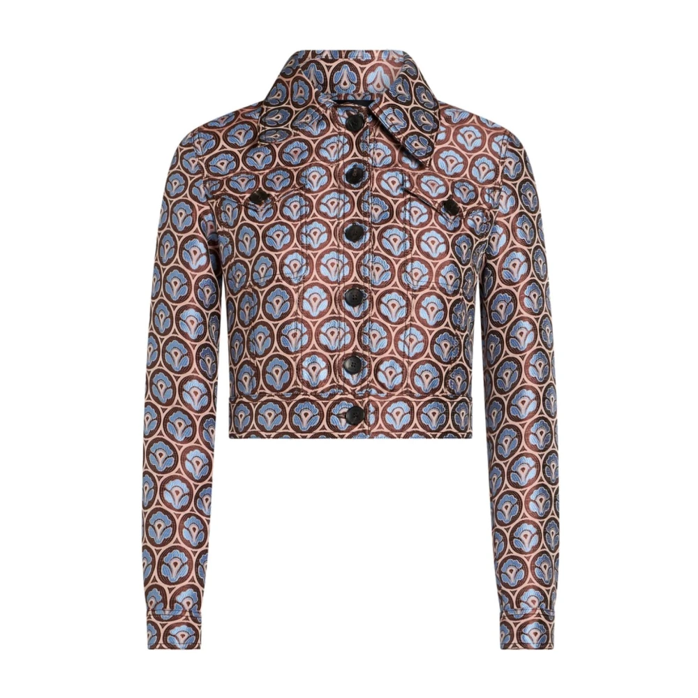 ETRO Korte Jacquard Crop Jas Multicolor Dames