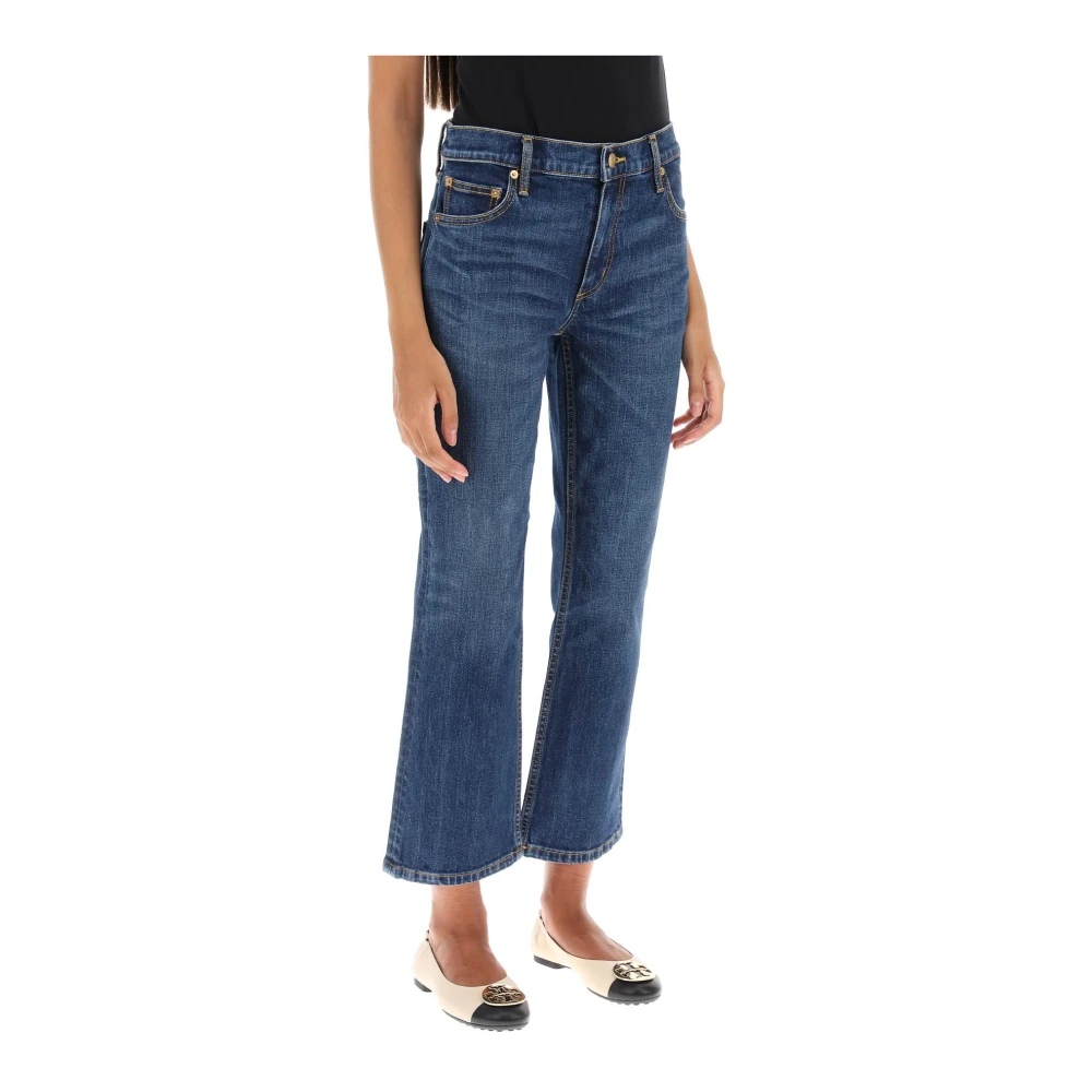 TORY BURCH Vintage Cropped Flared Jeans Blue Dames