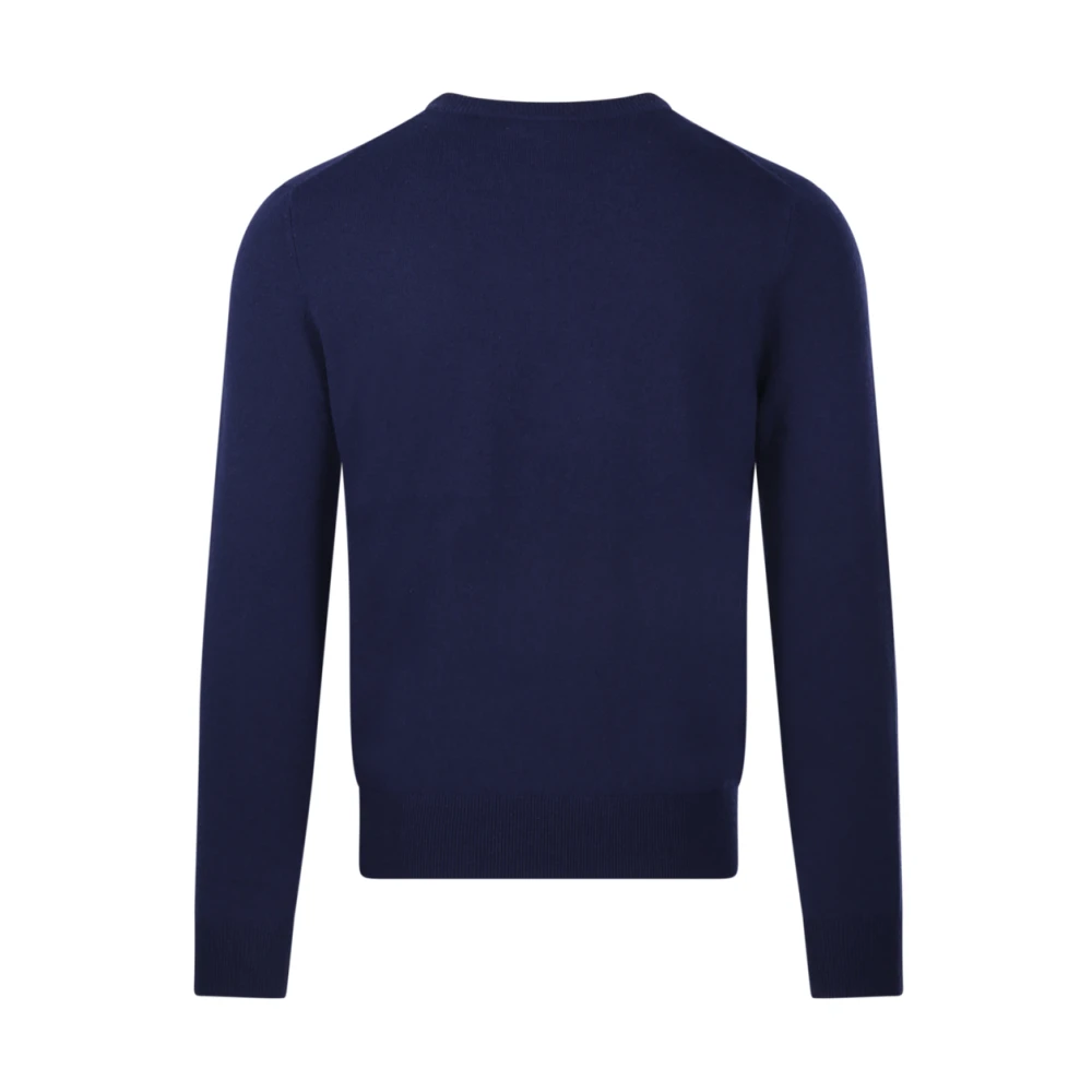 Cashmere Company Marino Ronde Hals Sweater Blue Heren