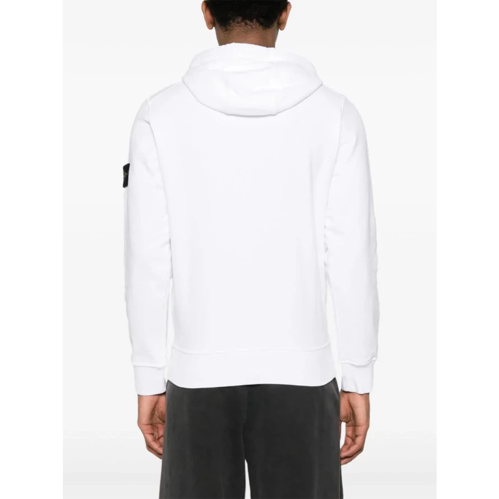 Stone Island Stijlvolle Felpa Hoodie voor Mannen White Heren