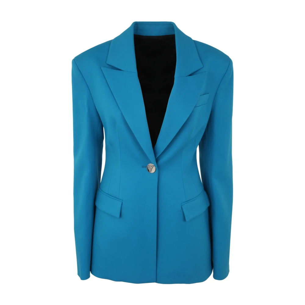 The Attico Cool Wool Blazer in Capri Blue Dames