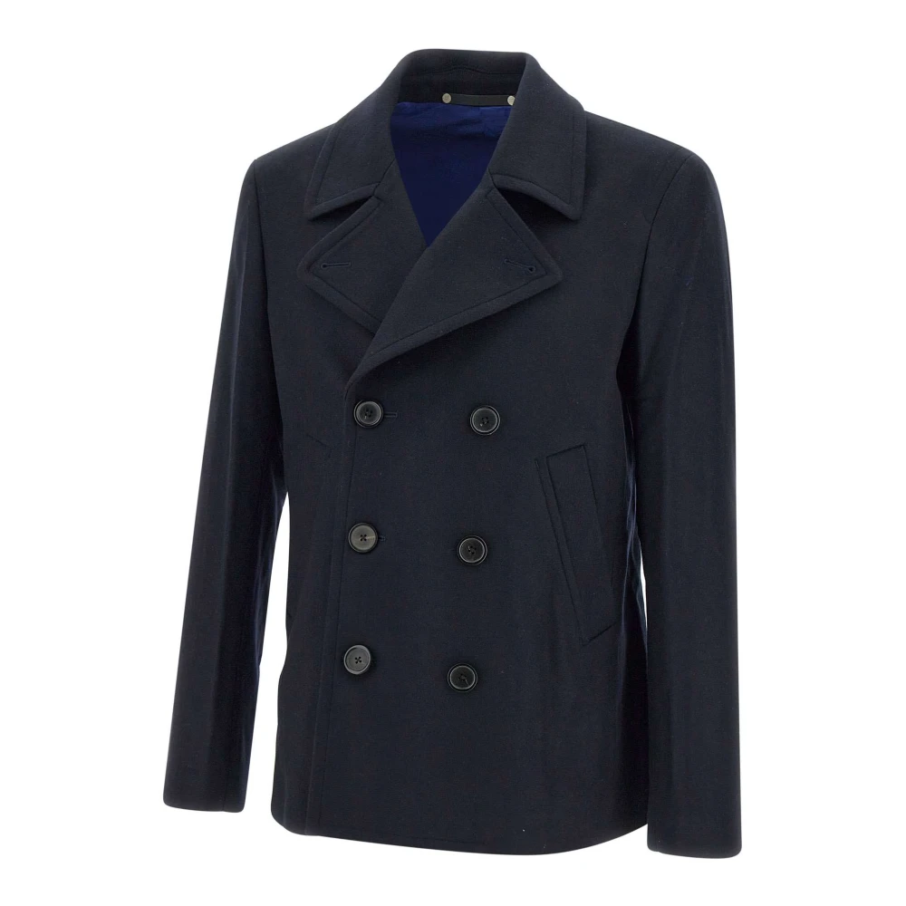 Paul Smith Blauwe Wol Kasjmier Jas Blue Heren