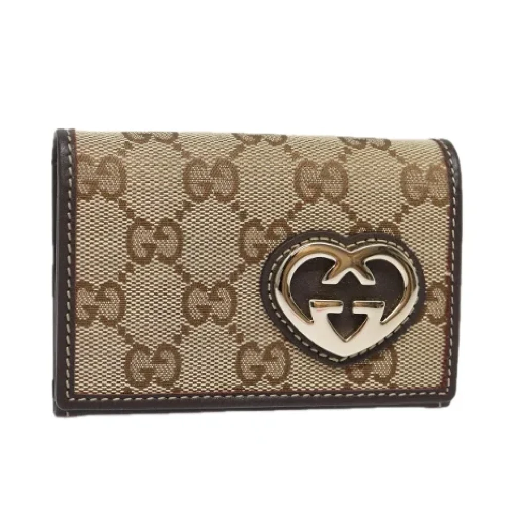 Gucci Vintage Pre-owned Canvas wallets Beige Dames