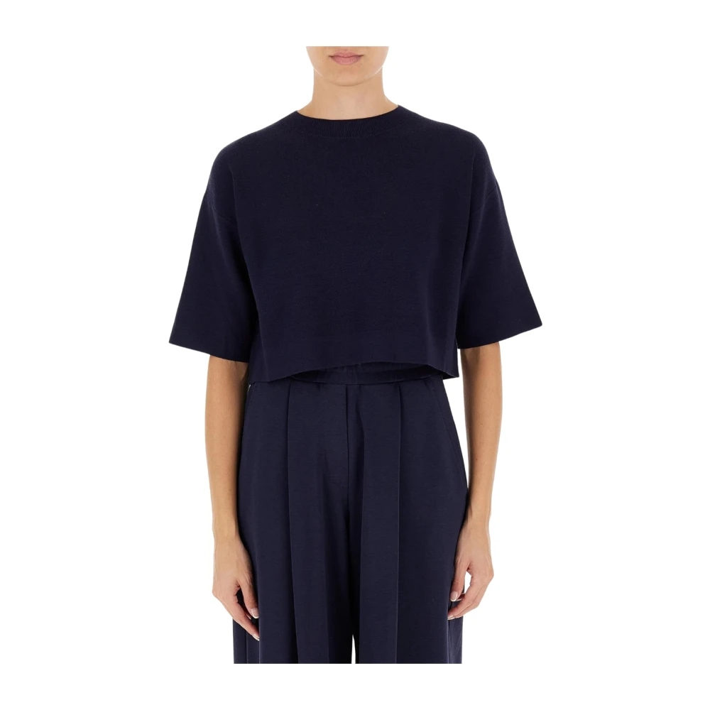 Max Mara Amato Gebreide Top Blue Dames
