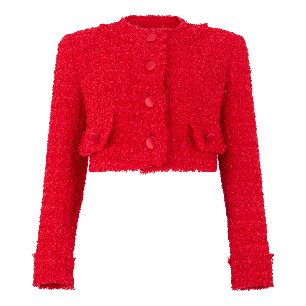 Dolce & Gabbana Short Tweed Jacket - Female - Tweed Jackets - Red - S - Jackets