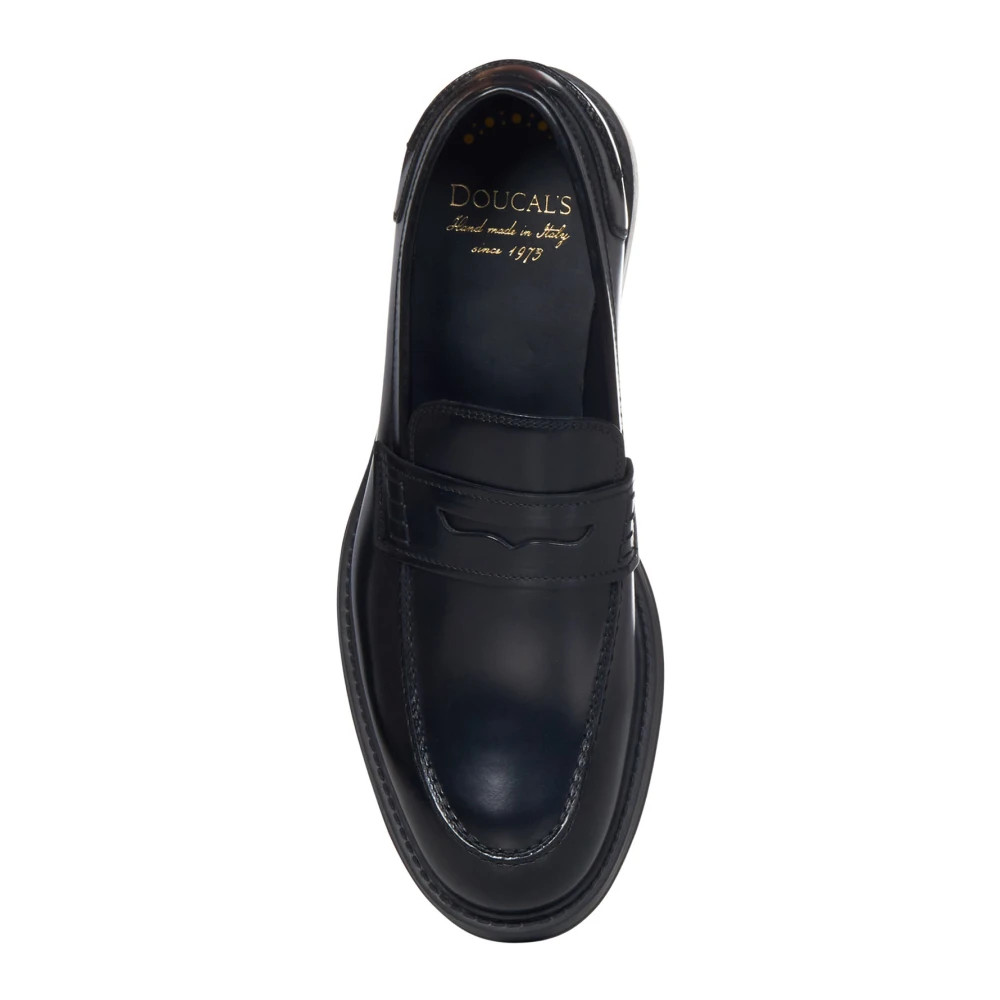 Doucal's Zwarte Penny Loafers voor Heren Black Heren