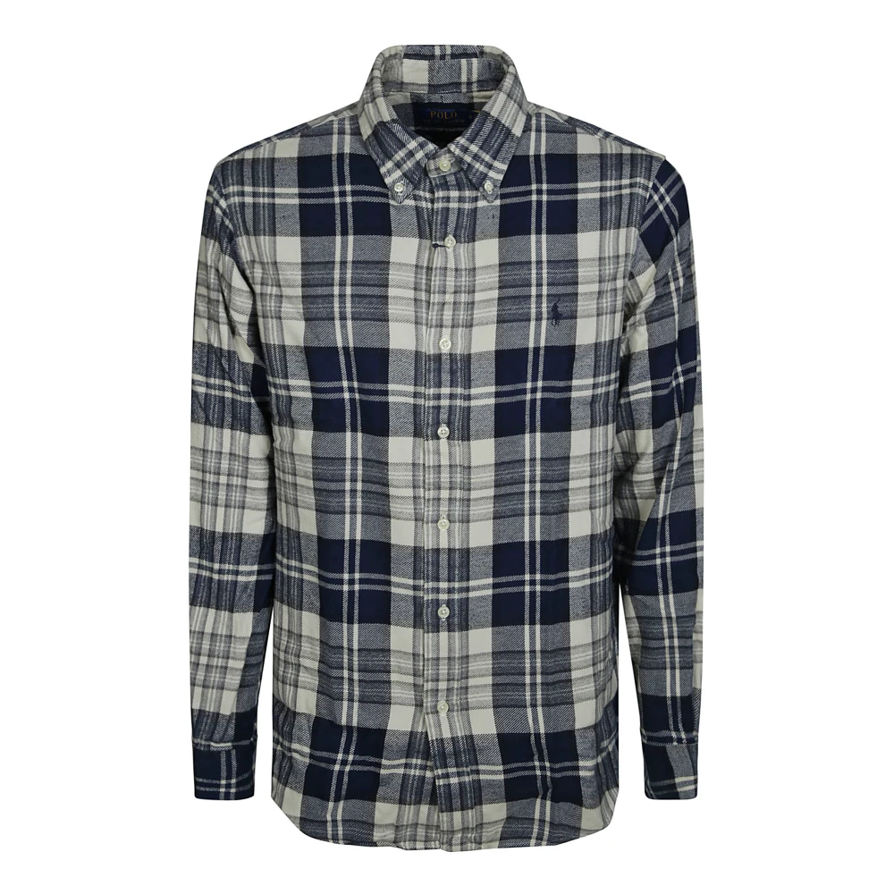 Ralph Lauren Overhemd check off white navy Blue Heren