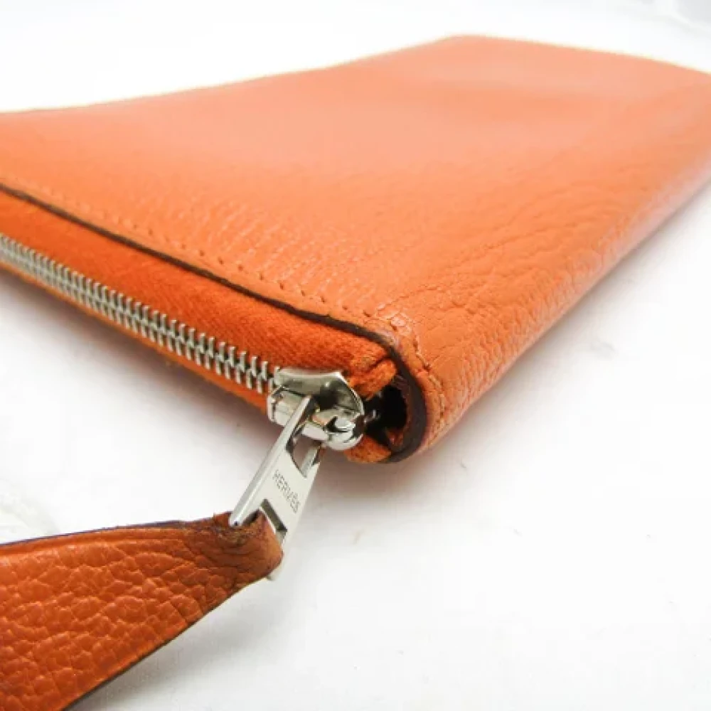 Hermès Vintage Pre-owned Leather wallets Orange Dames