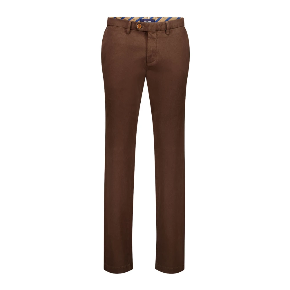 Gardeur Katoenen Bruine Broek Brown Heren