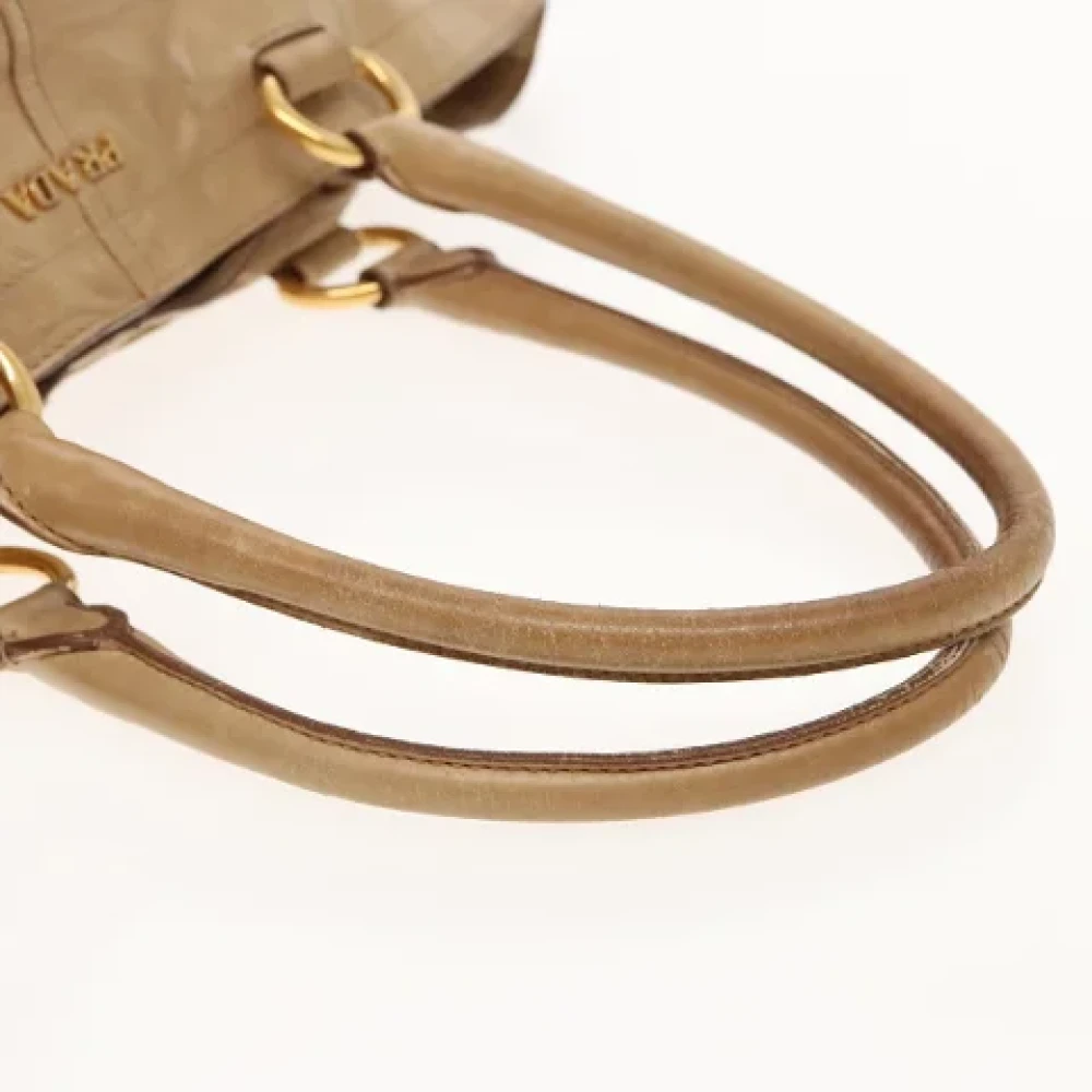 Prada Vintage Pre-owned Leather prada-bags Beige Dames
