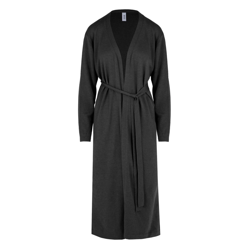 Bomboogie Donna Nero - Cardigan In Misto Merino Con Cintura Removibile - Knitwear - L