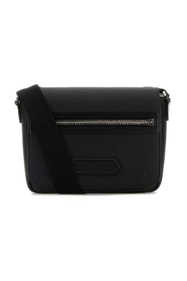 Svart läder Crossbody Traveller väska