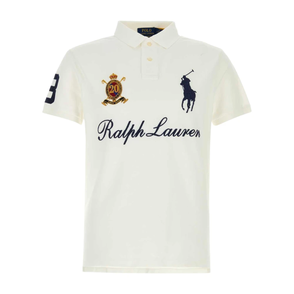 Polo Ralph Lauren Uomo Bianco Piqué Polo Shirt