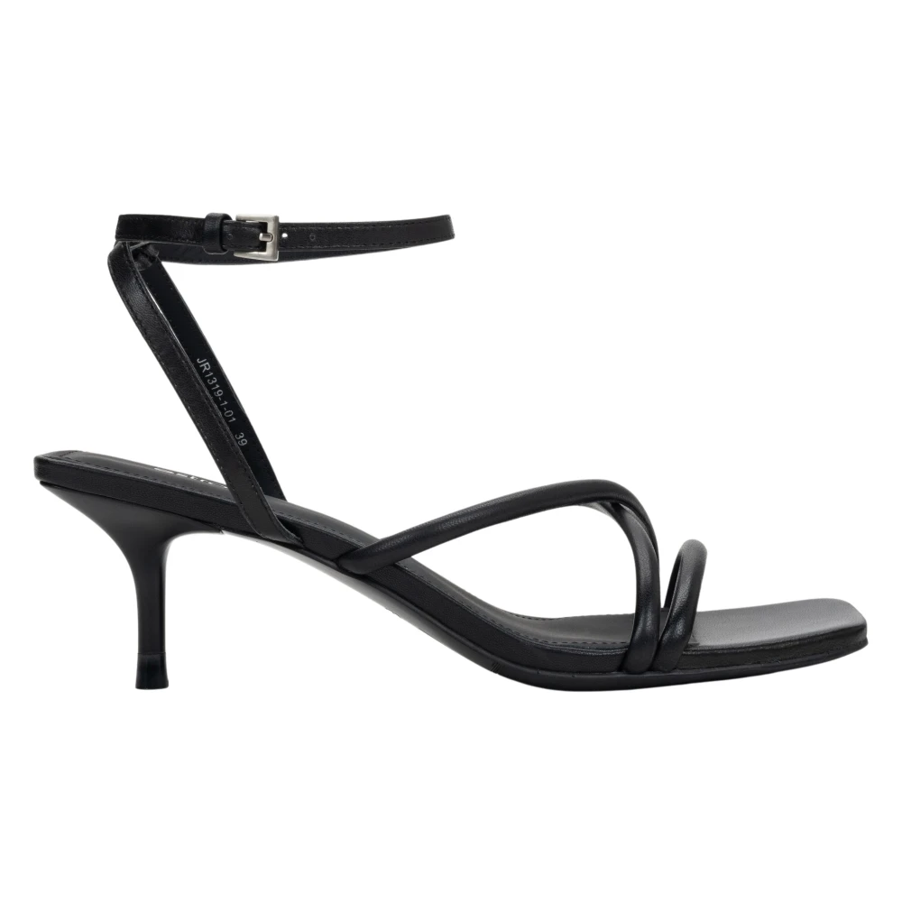 Estro Black High Heel Sandals, Female, 3 Uk, Thin Strap Leather Stiletto Sandals