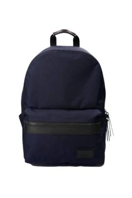 Mångsidig Nylon Ryggsäck med Läderfinish