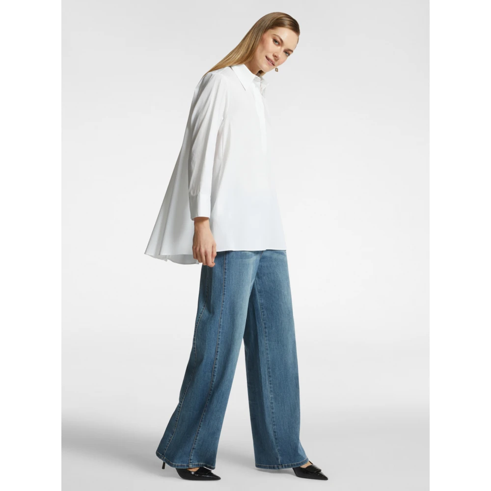 Elena Mirò Wijde popeline shirt White Dames