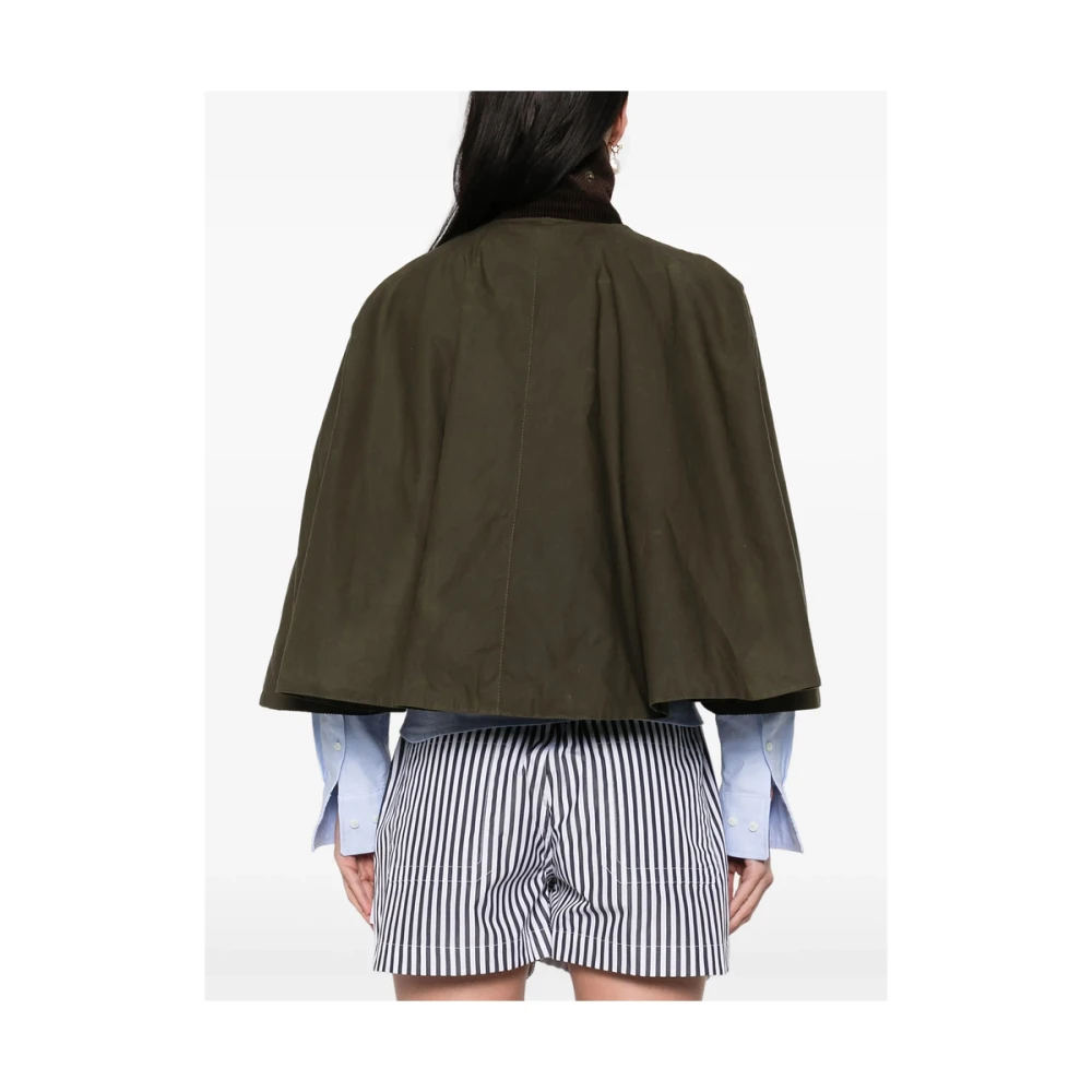 Barbour Khaki Reversible Buitenkleding met drukknoopsluiting Green Dames