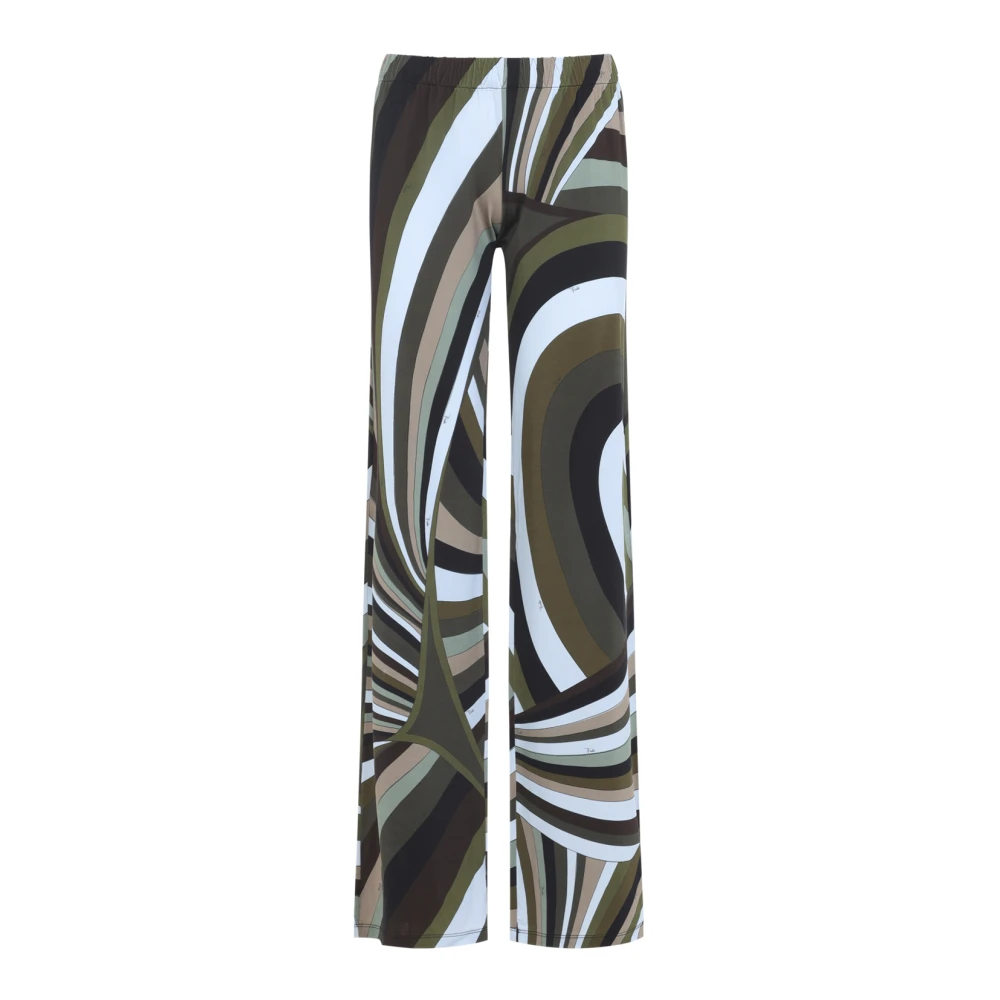Pucci Women's Multicolor Iride Print Trousers - Wide Trousers - M - Trousers