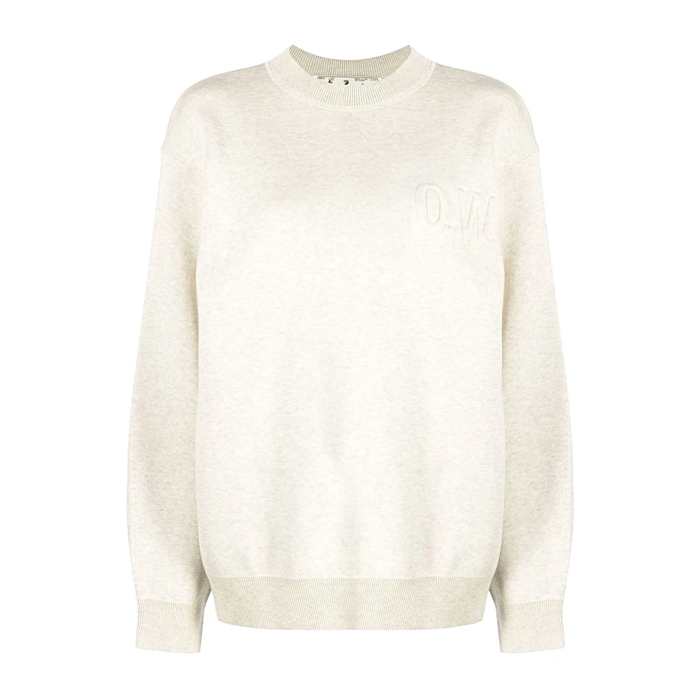 Off White Stijlvolle Gebreide Top Beige Dames