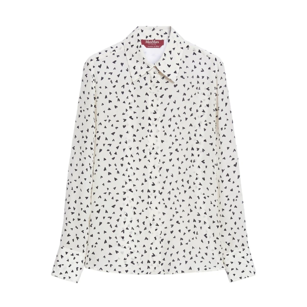 Max Mara Zijden bedrukte shirt Offwhite Multicolor Dames