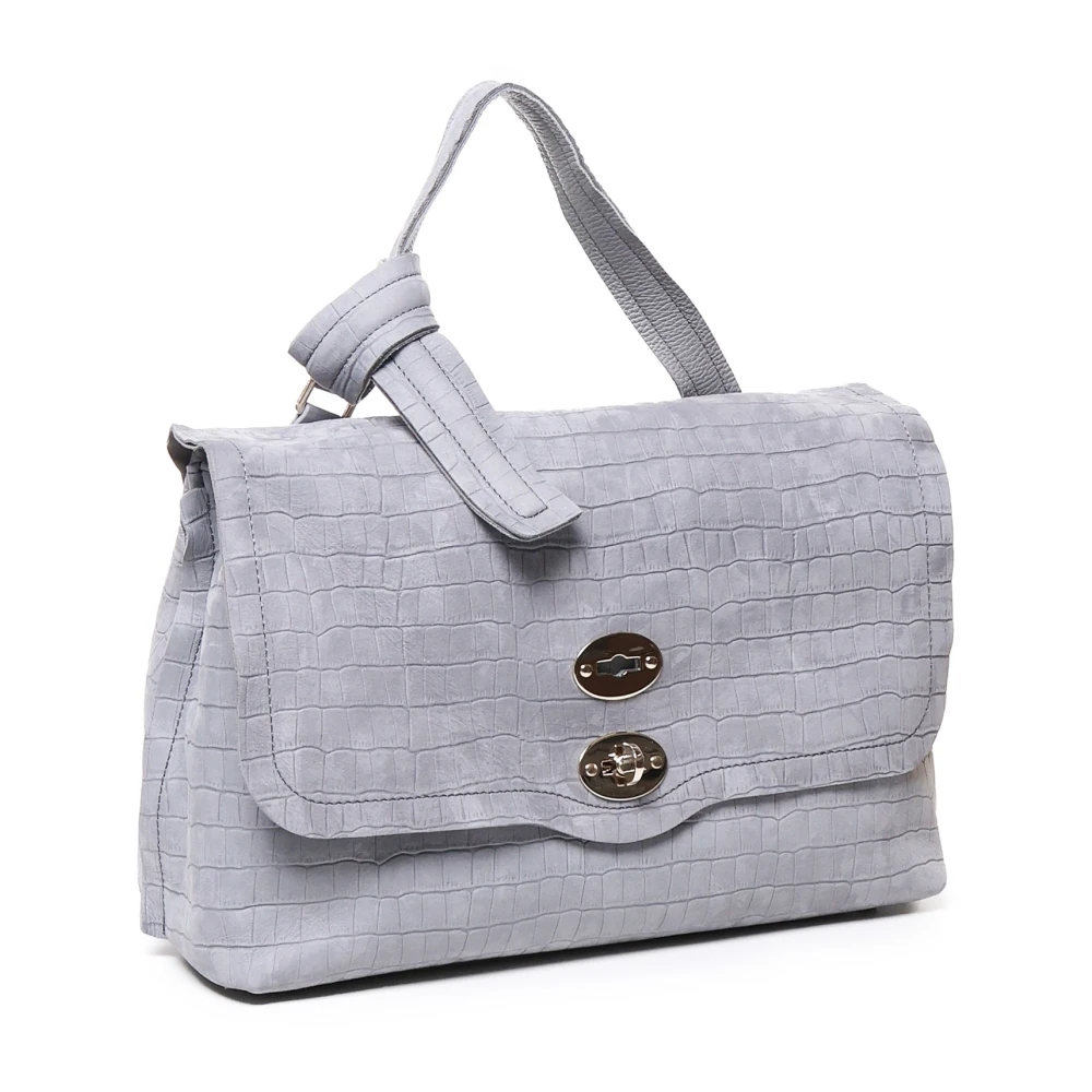 Zanellato Grijze Leren Schoudertas met Klep Gray Dames