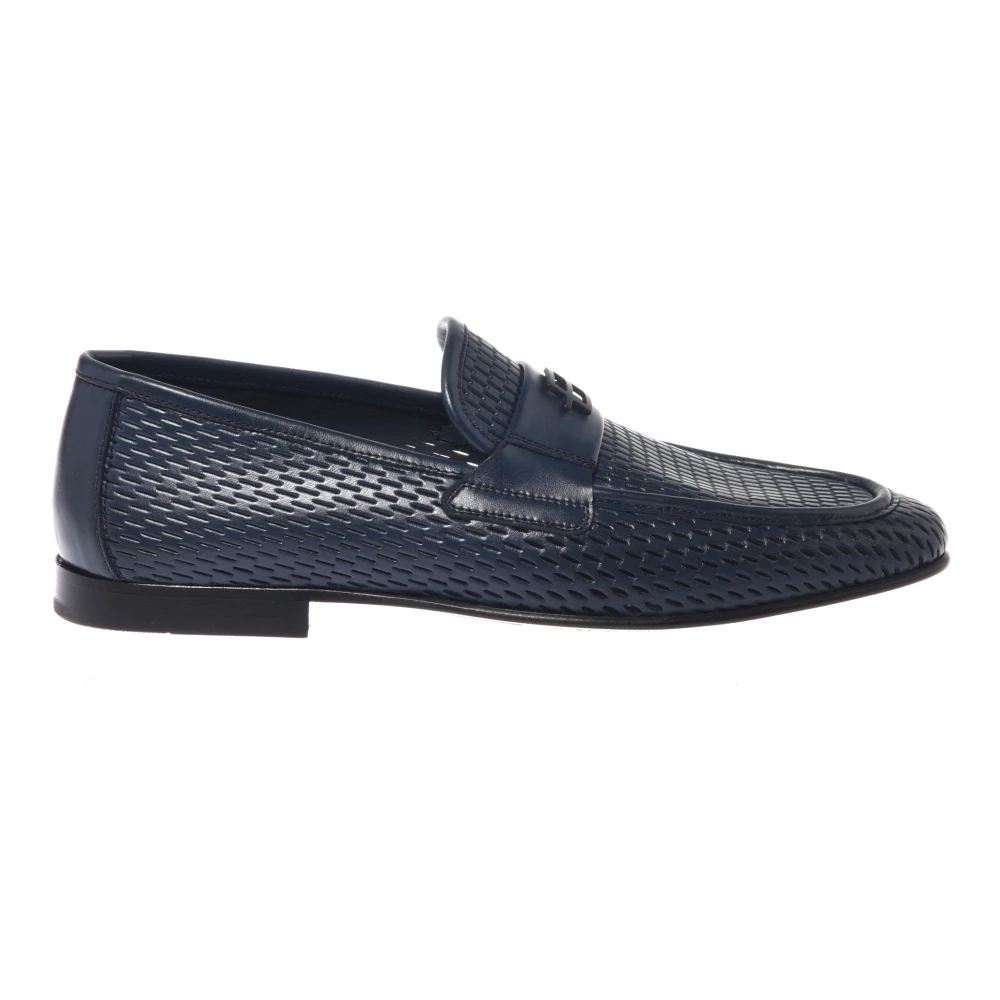 Baldinini - Mocasín De Cuero Perforado - Shoes - Hombre - Azul - 41 Eu
