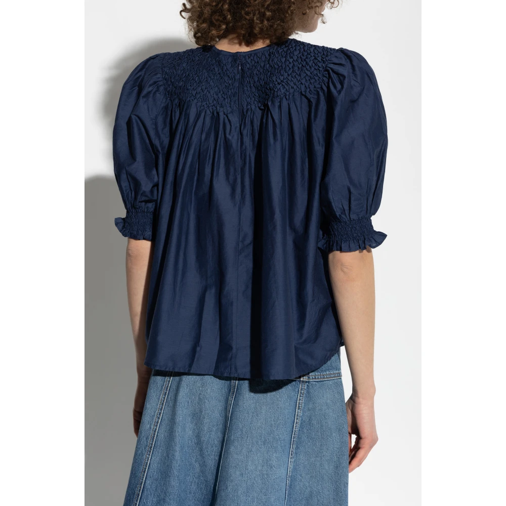 Ulla Johnson Top Alita Blue Dames