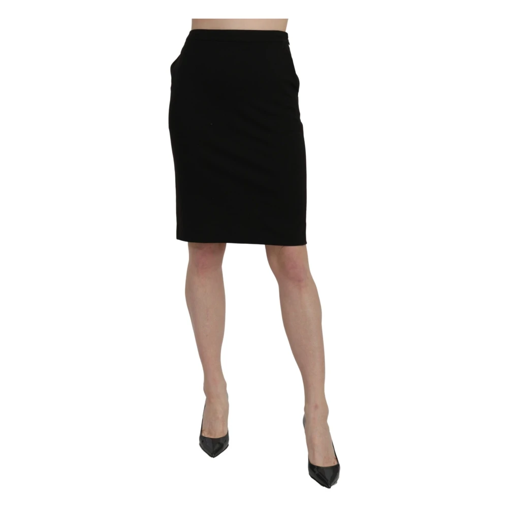 Gianfranco Ferré Women's Black Short Skirts, Xs, Elegant High-Waisted Linen Skirt