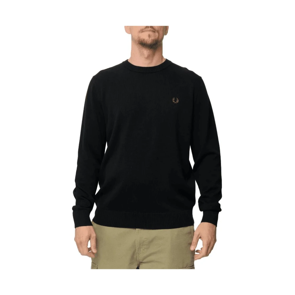 Fred Perry Retro Logo Tröja Black, Herr