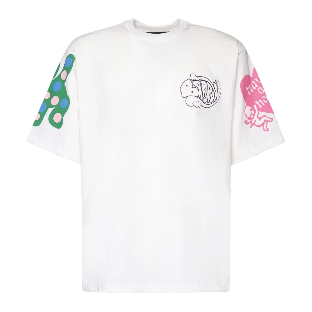 Barrow Katoenen T-shirt met Contrasterende Decoraties White Heren