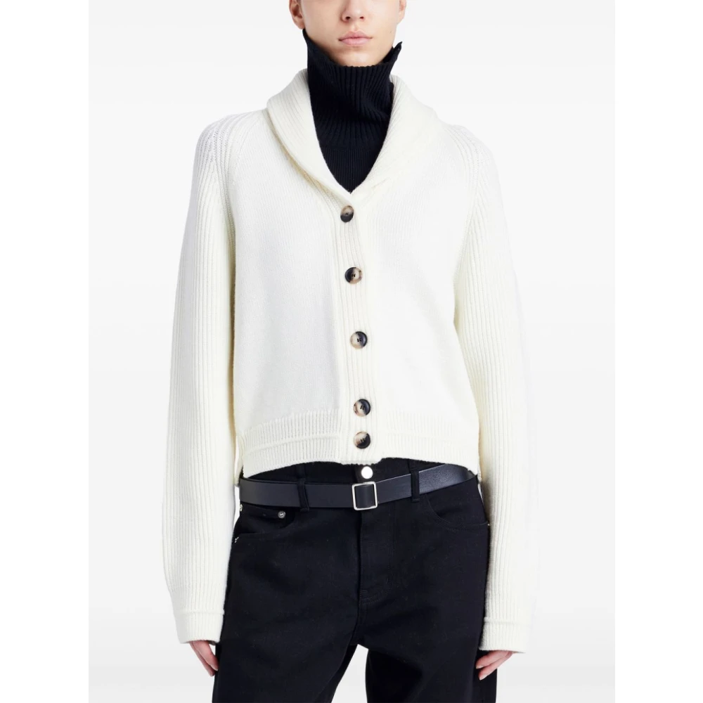 Proenza Schouler Gebreide Cardigan Trui Wit White Dames