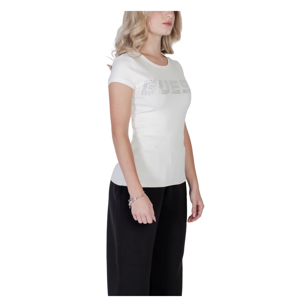 Guess Wit T-shirt met print korte mouwen White Dames