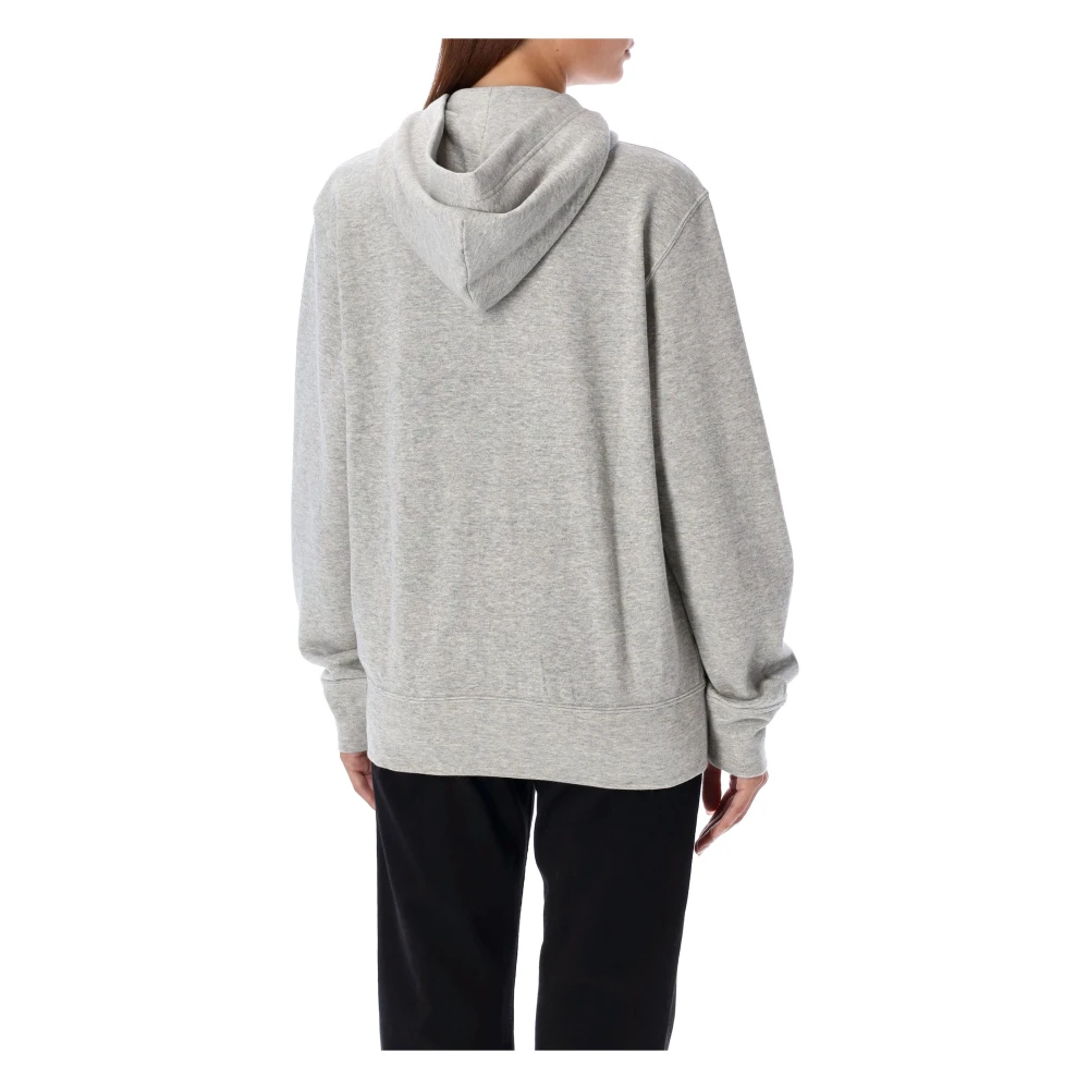 Comme des Garçons Grijze Gebreide Hoodie Met Rits Dubbel-Hart Patch Gray Dames