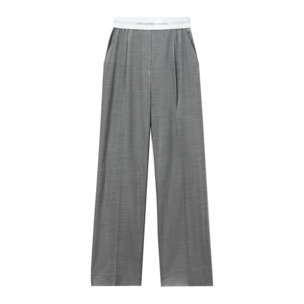 Alexander wang Grijze Wollen Elastische Broek Gray Dames