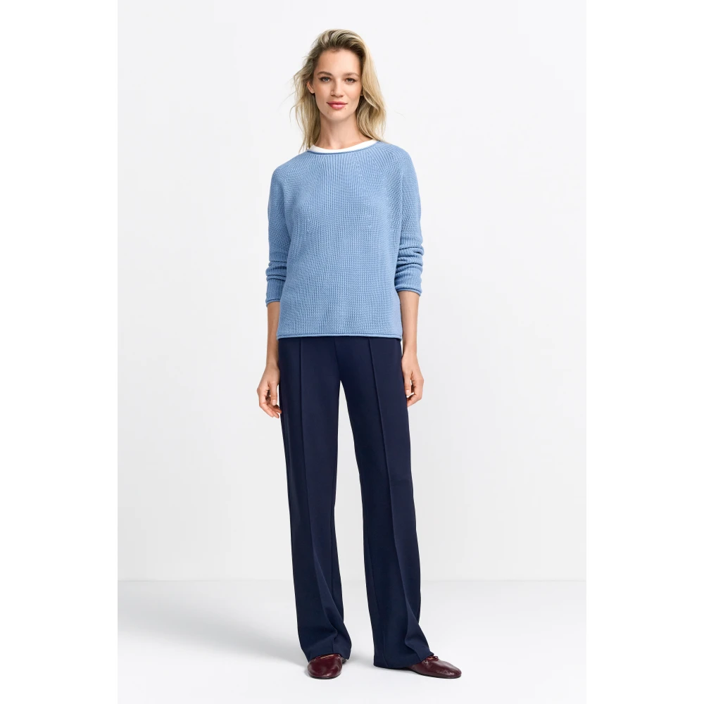 Rich & Royal Naadloze Crew-neck Cardigan Blue Dames