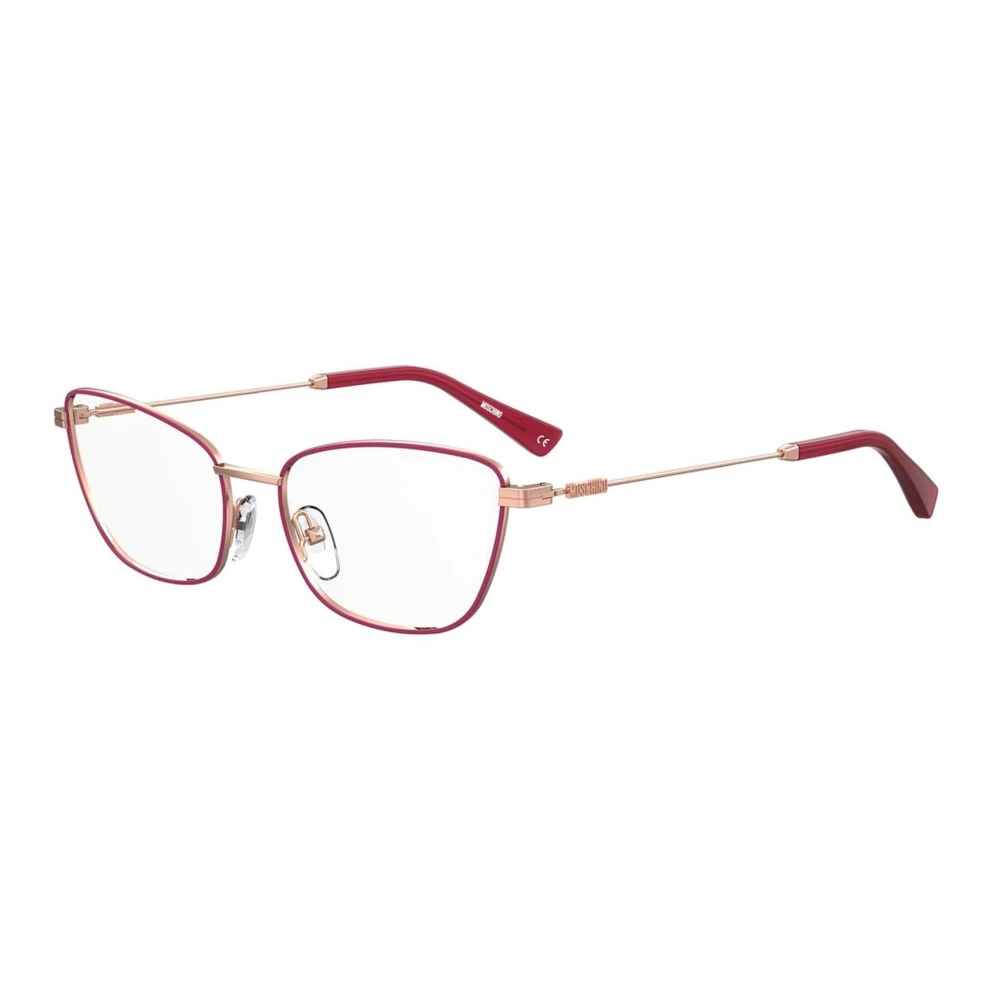 Moschino Bourgondische Metalen Montuur Bril Red Dames