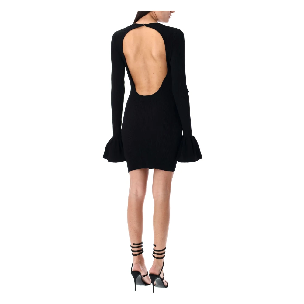 Rotate Birger Christensen Gebreide Mini Jurk met Cut-Out Black Dames