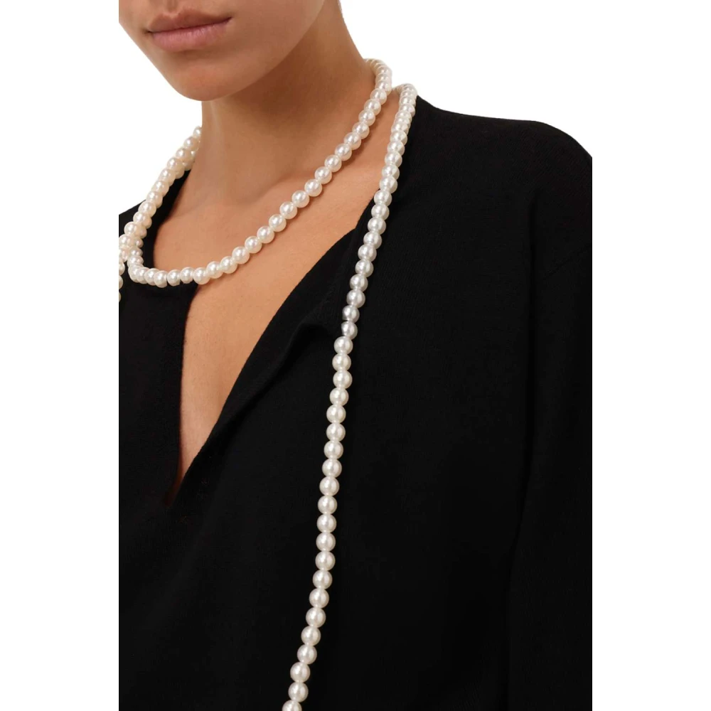 Zimmermann Wollen Crush Necklace Sweater Black Dames