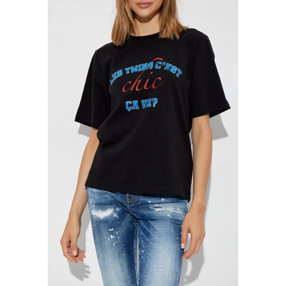 Dsquared2 Bedrukt T-shirt Black Dames