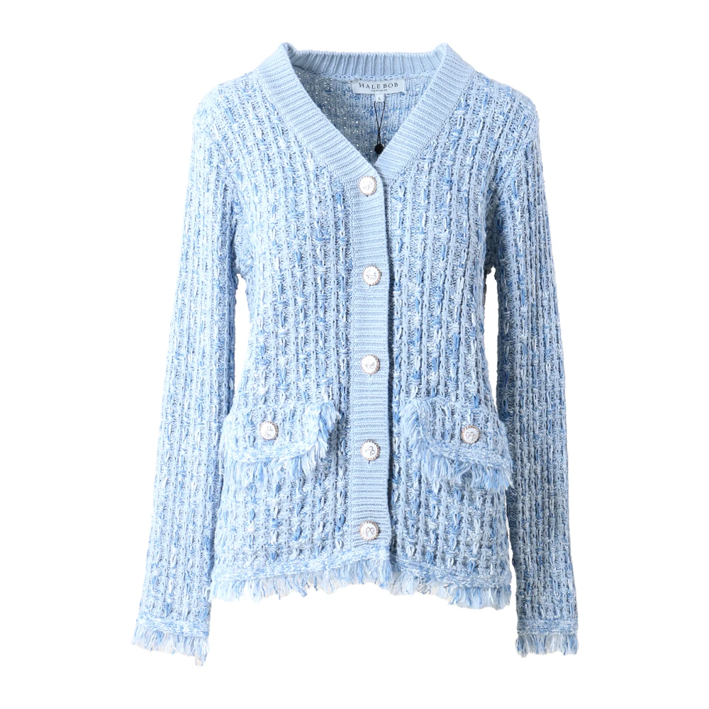 Stilig Frynset V-hals Cardigan